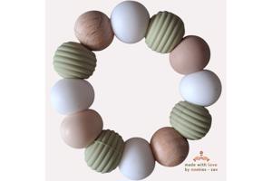 Noekies Handgemaakte Bijtring khaki beige - Nieuw!