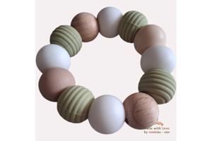 Noekies Handgemaakte Bijtring khaki beige - Nieuw!