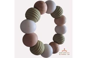 Noekies Handgemaakte Bijtring khaki beige - Nieuw!