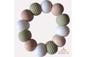 Noekies Handgemaakte Bijtring khaki beige - Nieuw!