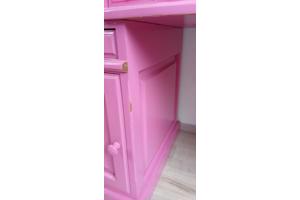 Bureau massief hout knalroze