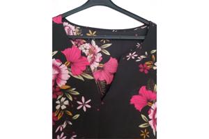 Zomer jurk zwart roze L