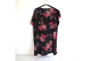 Zomer jurk zwart roze L