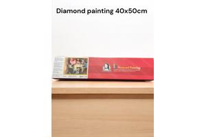 Diamond painting kerst engelen met baby en stal 50x40cm