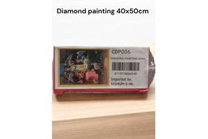 Diamond painting kerst engelen met baby en stal 50x40cm