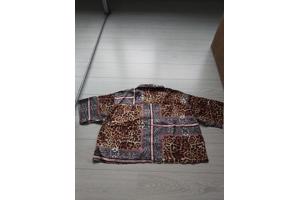 JCL blouse zijde zacht panterprint bruin rood M/L