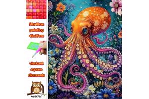50x40cm Diamond Painting octopus (vierkant) nr 30