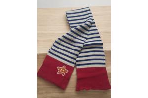 Winter kinder sjaal rood wit blauw met oranje ster one size