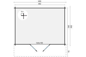 Blokhut - Tuinhuis Murcia | 34 mm | vuren onbehandeld