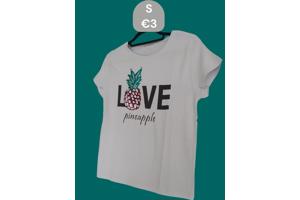 Glo-Story t-shirt lichtblauw love pineapple S