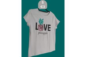 Glo-Story t-shirt lichtblauw love pineapple S