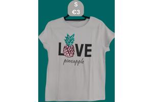 Glo-Story t-shirt lichtblauw love pineapple S