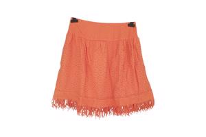 Drole de Copine rok gaatjes patroon oranje M/L