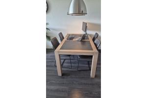 Meubelset licht eiken en natuursteen