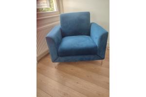 Blauwe fluwelen Fauteuil