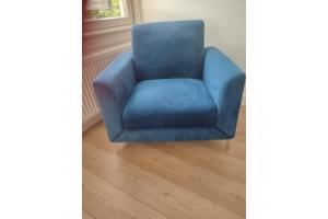 Blauwe fluwelen Fauteuil