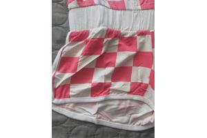 Metrofive playsuit roze wit geblokt M/L 38/40