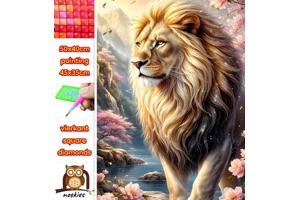 50x40cm Diamond Painting gekleurde panter (vierkant) nr 10
