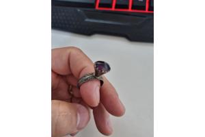 tekoop een antieke lodenring met agaat