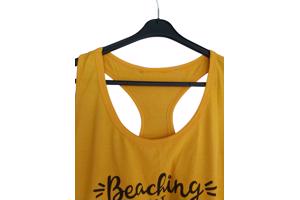 Sport tanktop geel zwart L