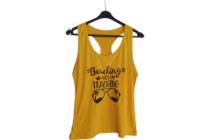 Sport tanktop geel zwart L