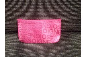 Toilettasje make up tasje roze Soigne opdruk met rits nieuw