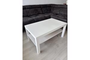 Witte salontafel met opbergplank