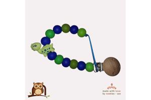 noekies speenkoord dino stippel blauw groen nr 25
