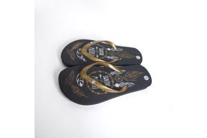 Teenslipper zwart goud met strass steentjes 33