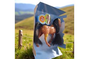 Little horse speelpaard camel bruin zwarte haren camouflage