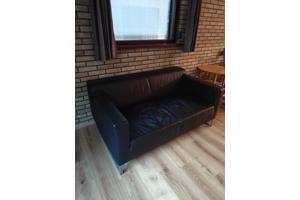 Zwarte leren bank