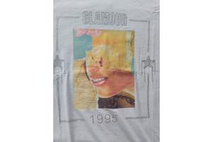 Glo-story t-shirt 1995 wit glamour glitter one size