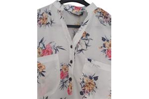 Metrofive bloemen tuniek shirt wit S