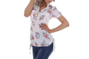 Metrofive bloemen tuniek shirt wit S