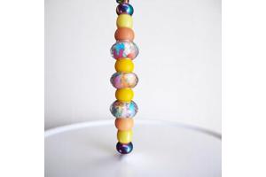 Sleutelhanger - tashanger metallic oranje geel