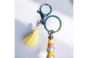Sleutelhanger - tashanger metallic oranje geel
