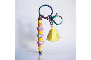 Sleutelhanger - tashanger metallic oranje geel