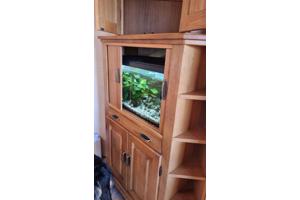 Mooie houten hoekkast (voor ordners, aquarium bijv)