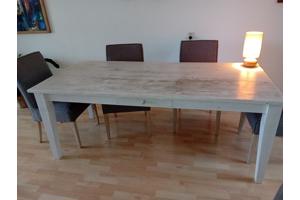 Whitewash eettafel 90x200