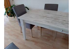 Whitewash eettafel 90x200