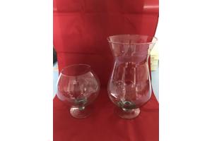 Plant decoratieglas model hoog glas cognac op voet 30 cm