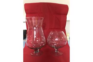 Plant decoratieglas model hoog glas cognac op voet 30 cm