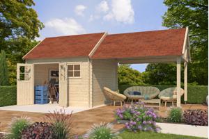 NIEUW Cottage tuinhuis 3802EXT met overkapping