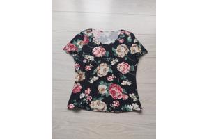 Stretchy T-shirt bloemenprint L