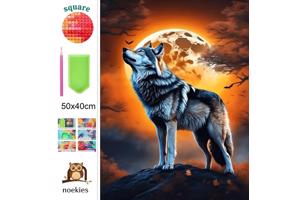 nr 1 Diamond Painting wolf 50x40cm (vierkant)