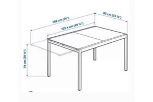 Ikea Glivarp uitschuifbare eettafel chroom
