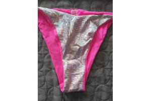 2 delige bikini roze zilver glitter L