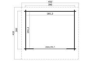 Blokhut Sussex 1 + Bifold Door 2600X1957