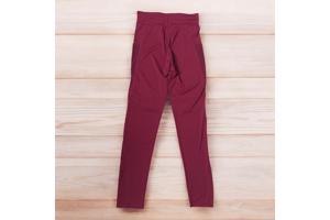 Fashion legging doorschijnende zakken wijnrood S/M 36/38