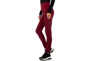 Fashion legging doorschijnende zakken wijnrood S/M 36/38